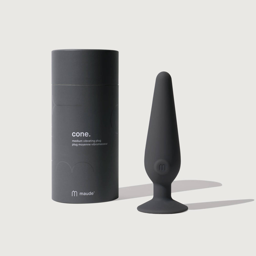 Cone -sex toy, 3-speed vibrating plug, charcoal, adult gift.